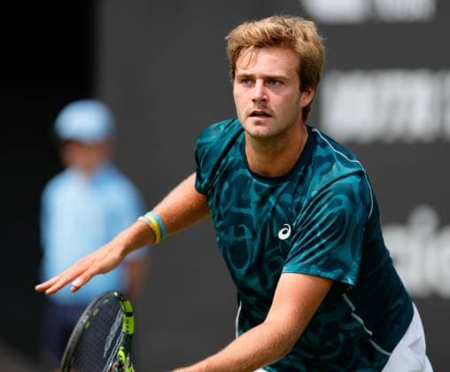 3rd June 2025; Edgbaston Priory Club, Birmingham, England: Lexus Birmingham Open Tennis, Day 2; Johannus Monday (GBR) in his mens singles match against Coleman Wong (HKG)  ActionPlus12797820 RogerxEvans