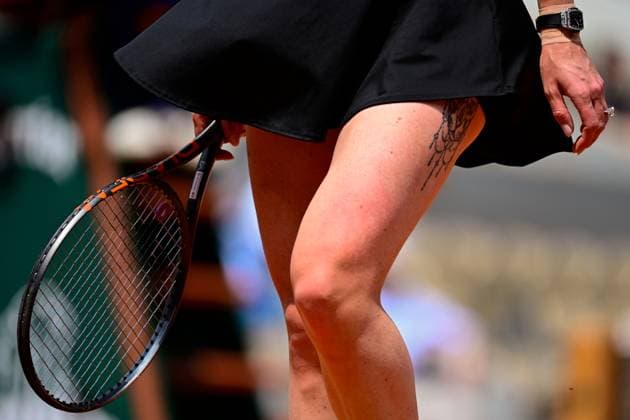 TENNIS : Roland Garros 2025 - Internationaux de France - 03 06 2025 A detail view of Elina Svitolina ( UKR ) tatoo during the 2025 French Open at Roland Garros on Juin 03, 2025 in Paris, France. ( Photo Dante Badano PSNewz ) - ParisFrance  Copyright: xx