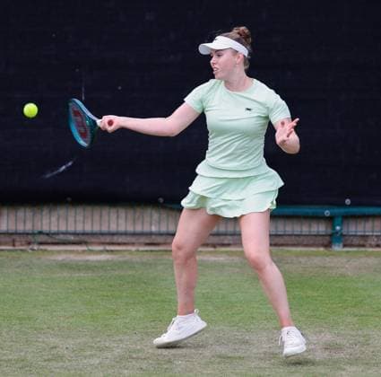 3rd June 2025; Edgbaston Priory Club, Birmingham, England: Lexus Birmingham Open Tennis, Day 2; Talia Gibson (AUS) forehand in her womens singles match against Robin Montgomery (USA)  ActionPlus12797857 RogerxEvans