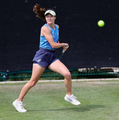 3rd June 2025; Edgbaston Priory Club, Birmingham, England: Lexus Birmingham Open Tennis, Day 2; Zeynep Sonmez (TUR) serves in her womens singles match against Lizette Cabrera (AUS)  ActionPlus12797871 RogerxEvans