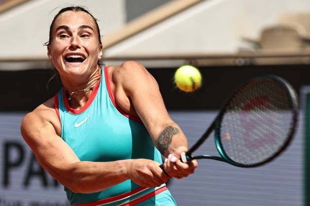 Aryna Sabalenka, BLR, during quarterfinals of 2025 French Open at Roland Garros, Paris, 03 06 2025