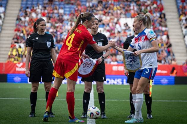 during a Women s Nations League match between Spain and England at Stage Front Stadium in Barcelona, Barcelona, Spain, on June 03 2025 Photo by Felipe Mondino Copyright: x@FELIPExMONDINOx