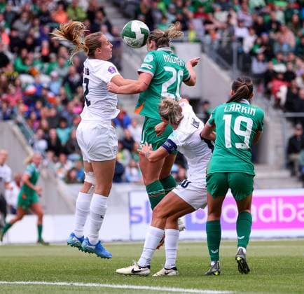 UEFA Women s Nations League 2025, Pairc Ui Chaoimh, Cork 3 6 2025 Republic of Ireland WNT vs Slovenia Ireland s Saoirse Noonan scores her sides first goal Saoirse Noonan scores her sides first goal 3 6 2025  Copyright: x INPHO RyanxByrnex RB2_5846