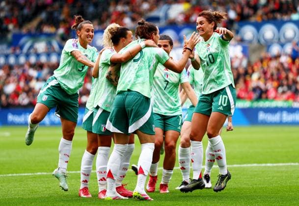 Elena Linari of Italy celebrates scoring a goal after making the score 0-1. Wales Women v Italy Women, UEFA Women s Nations League - League A - Group 4, Football, Swansea.com Stadium, Swansea, Wales, UK - 03 Jun 2025 EDITORIAL USE ONLY No use with unauthorised audio, video, data, fixture lists, club league logos or live services. Online in-match use limited to 120 images, no video emulation. No use in betting, games or single club league player publications. Copyright: xJamesxMarsh Shutterstockx 15338010x