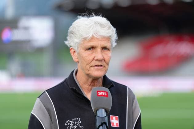 Sion, Switzerland, June 03 2025 : Pia Sundhage (Coach Switzerland) gives an interview during the UEFA Women s Nations League game between Switzerland and Norway at Stade de Tourbillon in Sion, Switzerland (Giuseppe Velletri SPP) Copyright: xGiuseppexVelletrix xSPPx spp-en-GiVeSp-DZ8_6063