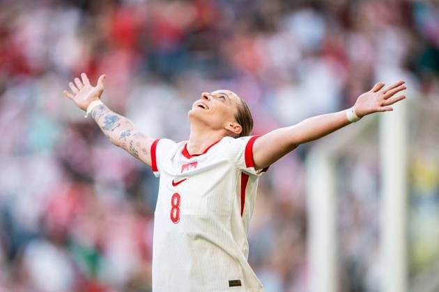 03.06.2025 GDANSK ( POLAND ) PILKA NOZNA KOBIET ( WOMEN™S FOOTBALL ) MECZ UEFA LIGI NARODOW POLSKA - RUMUNIA ( WOMEN™S UEFA NATIONS LEAGUE MATCH POLAND - ROMANIA ) NZ Ewelina Kamczyk radosc bramka gol na 1:0 FOTO MATEUSZ SLODKOWSKI CYFRASPORT NEWSPIX.PL --- Newspix.pl POLAND OUT!  20250603_CS_MS_088