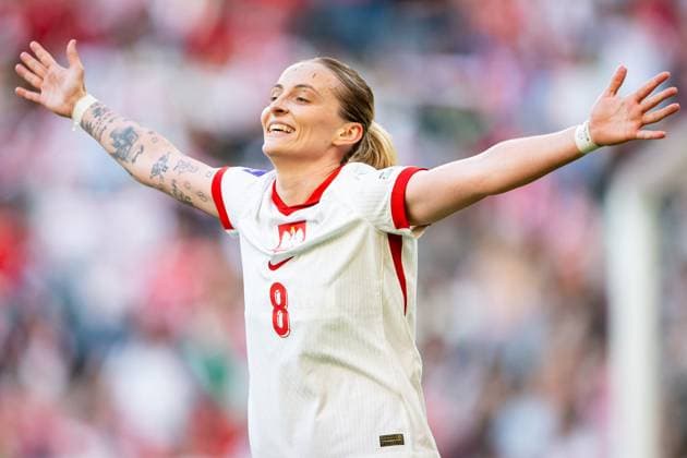 03.06.2025 GDANSK ( POLAND ) PILKA NOZNA KOBIET ( WOMEN™S FOOTBALL ) MECZ UEFA LIGI NARODOW POLSKA - RUMUNIA ( WOMEN™S UEFA NATIONS LEAGUE MATCH POLAND - ROMANIA ) NZ Ewelina Kamczyk radosc bramka gol na 1:0 FOTO MATEUSZ SLODKOWSKI CYFRASPORT NEWSPIX.PL --- Newspix.pl POLAND OUT!  20250603_CS_MS_090
