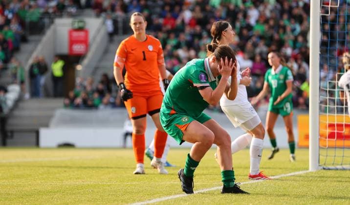 UEFA Women s Nations League 2025, Pairc Ui Chaoimh, Cork 3 6 2025 Republic of Ireland WNT vs Slovenia Ireland s Emily Murphy reacts to a missed chance Emily Murphy reacts to a missed chance 3 6 2025  Copyright: x INPHO RyanxByrnex RB2_6623
