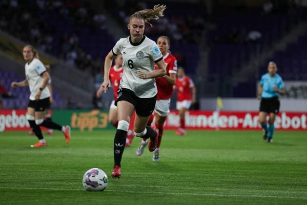WOMEN SOCCER - NL, AUT vs GER VIENNA,AUSTRIA,03.JUN.25 - WOMEN SOCCER - UEFA Women s Nations League, OEFB international match, Länderspiel, Nationalmannschaft Austria vs Germany. Image shows Janina Minge (GER).  GEPAxpictures xDavidxBitzan