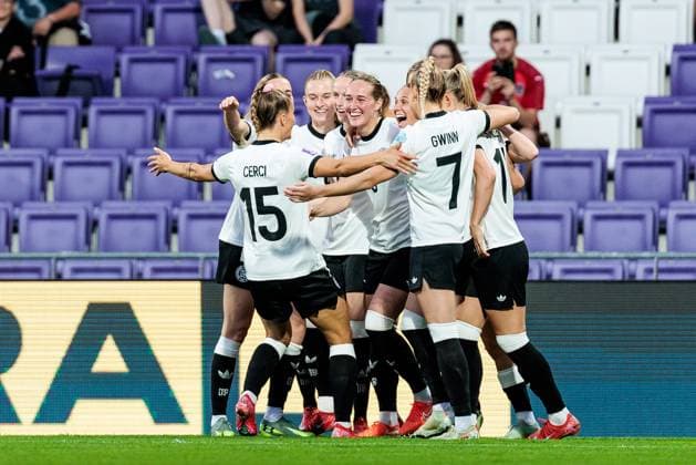 UEFA Womens Nations League Austria Germany 03 06 2025 Cheers for 0 1 by Sydney Lohmann Germany, 8 UEFA Womens Nations League Austria Germany Vienna, Franz Horr Stadium on 03 06 2025 Copyright: xBEAUTIFULxSPORTS Wunderlx