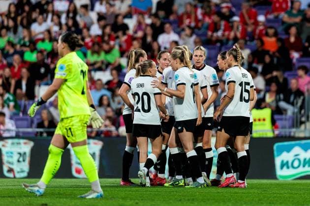 UEFA Womens Nations League Austria Germany 03 06 2025 Lea Schüller cheers for 0 2 Germany, 11 UEFA Womens Nations League Austria Germany Vienna, Franz Horr Stadium on 03 06 2025 Copyright: xBEAUTIFULxSPORTS Wunderlx