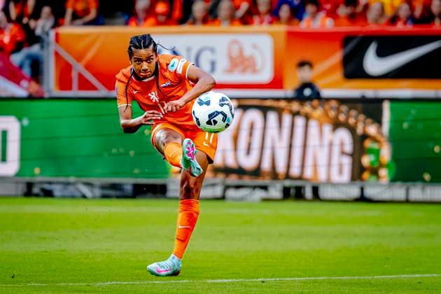 Netherlands forwarder Esmee Brugts during the match Netherlands Scotland women at the Koning Willem II stadium for the UEFA Nations League women season 2024 2025 in TILBURG, Netherlands on 3 june 2025, photo by Marcel van Dorst EYE4images DeFodi Images