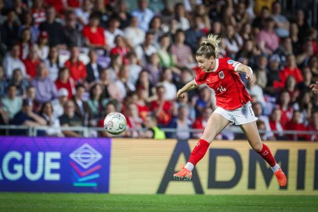 WOMEN SOCCER - NL, AUT vs GER VIENNA,AUSTRIA,03.JUN.25 - WOMEN SOCCER - UEFA Women s Nations League, OEFB international match, Länderspiel, Nationalmannschaft Austria vs Germany. Image shows Marie-Therese Hoebinger (AUT).  GEPAxpictures xDavidxBitzan