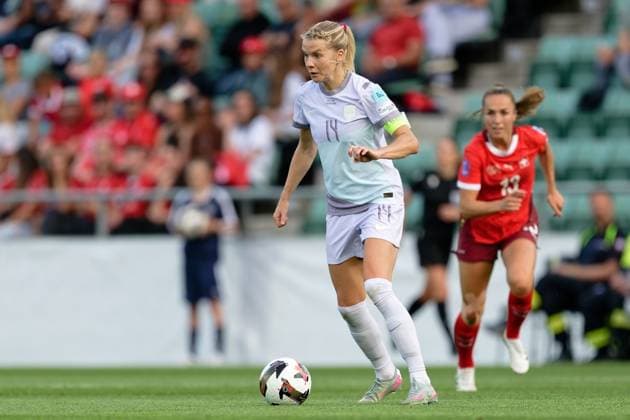 Sion, Switzerland, June 03 2025 : Ada Hegerberg (14 Norway) in action (close up) during the UEFA Women s Nations League game between Switzerland and Norway at Stade de Tourbillon in Sion, Switzerland (Giuseppe Velletri SPP) Copyright: xGiuseppexVelletrix xSPPx spp-en-GiVeSp-DZ9_7720