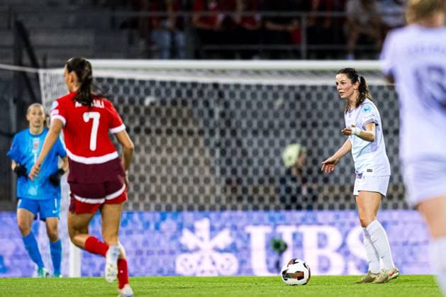 250603 Tuva Hansen of Norway during the UEFA Women™s Nations League football match between Switzerland and Norway on June 3, 2025 in Sion Photo Marius Simensen BILDBYRAN COP 238 bbeng dam football fotball fotball norge norway soccer sveits switzerland uefa women s nations league  Copyright: MARIUSxSIMENSEN BB250603BB733
