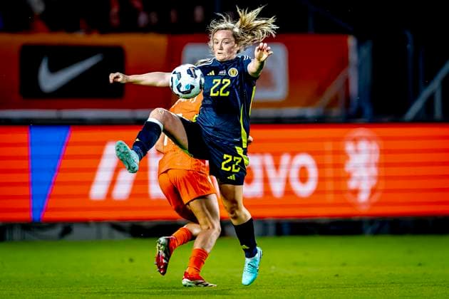 Scotland midfielder Erin Cuthbert during the match Netherlands Scotland women at the Koning Willem II stadium for the UEFA Nations League women season 2024 2025 in TILBURG, Netherlands on 3 june 2025, photo by Marcel van Dorst EYE4images DeFodi Images