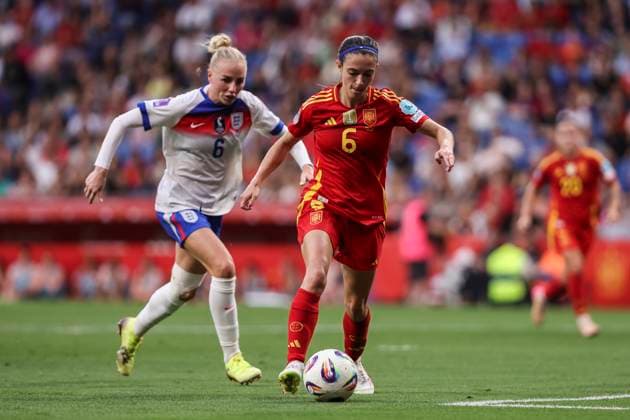 June 3, 2025, Cornella, Barcelona, SPAIN: Aitana Bonmati of Spain in action during the UEFA Womens Nations League 2024 25 Grp A3 MD 6, match between Spain and England at RCDE Stadium on June 03, 2025 in Cornella, Barcelona, Spain. Cornella SPAIN - ZUMAa181 20250603_zaa_a181_188 Copyright: xJavierxBorregox