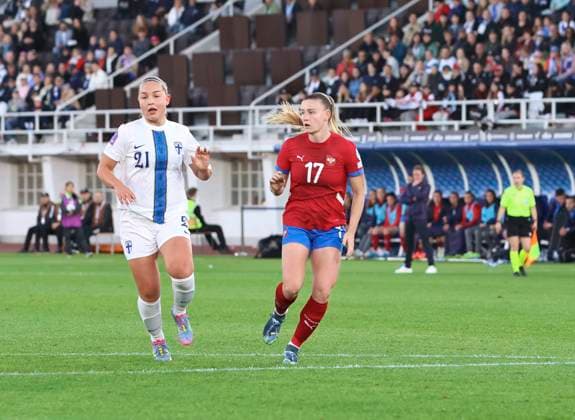 Oona Siren (21 Finland) during the UEFA Women s Nations League game between Finland and Serbia at the Olympic Stadium, Helsinki, Finland, on Tuesday, 03 June, 2025. (Bettina Weissensteiner SPP) Copyright: xBettinaxWeissensteinerx xSPPx spp-en-BeWeSp-D02A6576