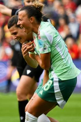 Football - Women™s Nations League - League A - Group 4 - Wales vs Igtaly - Swansea.com Stadium - Tuesday 3rd June 2025 Sofia Cantore ITALY WOMEN celebrates scoring her team s third goal with Arianna Caruso ITALY WOMEN COLORSPORT Winston Bynorth 
