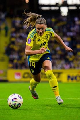 250603 Johanna Rytting Kaneryd of Sweden during the Women s Nations League football match between Sweden and Denmark on June 3, 2025 in Stockholm Photo Joel Marklund BILDBYRAN kod JM JM0698 fotboll football soccer fotball nations league uefa womens nations league sverige sweden danmark denmark dam bbeng  Copyright: JOELxMARKLUND BB250603JM184