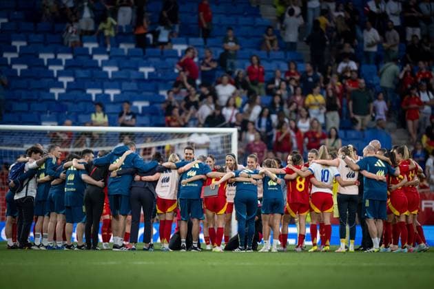 June 3, 2025, Barcelona, Spain: Spain national team, Nationalteam are seen during a Women s Nations League match between Spain and England at Stage Front Stadium. Final Score: Spain 2 - England 1. Barcelona Spain - ZUMAs197 20250603_aaa_s197_242 Copyright: xFelipexMondinox