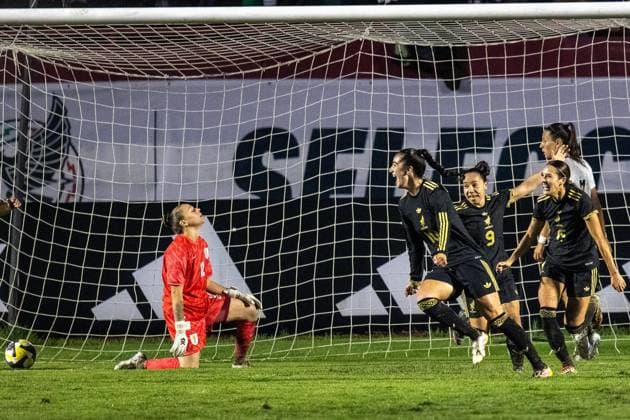 MEXICO VS URUGUAY INTERNATIONAL FRIENDLY MEXICO VS URUGUAY INTERNATIONAL FRIENDLY 03062025 TLAXCALA MEXICO Action photo players of the Mexico female National Soccer Team celebrating a goal during international friendly game against Uruguay held at the Tlahuicole Stadium of Tlaxcala Mexico Action photo players of the Mexico female National Soccer Team celebrating a goal against Uruguay during interrnational friendly game held at the Tlahuicole Stadium of Tlaxcala Mexico Photo by IMAGENSHOP AGENCIA FOTOGRAFICA TLAXCALA TLAXCALA MEXICO Copyright: xIMAGENSHOPxAGENCIAxFOTOGRAFICAx