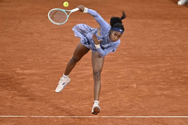 2025 Roland-Garros - Day 11 PARIS, FRANCE - JUNE 04: Coco Gauff of US competes during quarter-final women s singles match against Madison Keys (not seen) of US on day 11 of the French Open tennis tournament on Court Philippe-Chatrier at the Roland-Garros in Paris on June 04, 2025. Burak Akbulut Anadolu Paris France. Editorial use only. Please get in touch for any other usage.  Copyright: x2025xAnadoluxBurakxAkbulutx