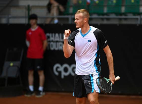 Vitaliy Sachko of Ukraine defeated Milos Karol of Slovakia (not seen) during their second round match of the UniCredit Czech Open, ATP, Tennis Herren Challenger tour in Prostejov, Czech Republic, June 4, 2025. (CTKxPhoto LudekxPerina) CTKPhotoP2025060403379  CTKPhotoP2025060403379