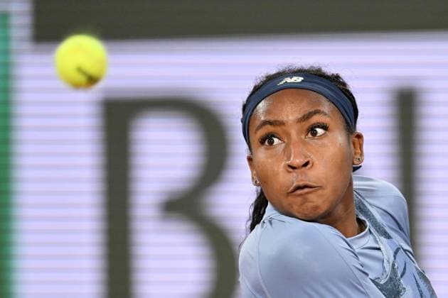 2025 Roland-Garros - Day 11 PARIS, FRANCE - JUNE 04: Coco Gauff of US competes against Madison Keys (not seen) of US during quarter-final women s singles match on day 11 of the French Open tennis tournament on Court Philippe-Chatrier at the Roland-Garros in Paris on June 04, 2025. Mustafa Yalcin Anadolu Paris France. Editorial use only. Please get in touch for any other usage.  Copyright: x2025xAnadoluxMustafaxYalcinx