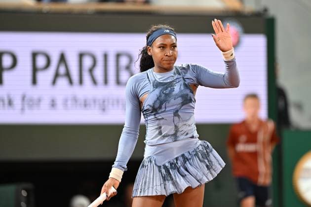 2025 Roland-Garros - Day 11 PARIS, FRANCE - JUNE 04: Coco Gauff of US competes against Madison Keys (not seen) of US during quarter-final women s singles match on day 11 of the French Open tennis tournament on Court Philippe-Chatrier at the Roland-Garros in Paris on June 04, 2025. Mustafa Yalcin Anadolu Paris France. Editorial use only. Please get in touch for any other usage.  Copyright: x2025xAnadoluxMustafaxYalcinx