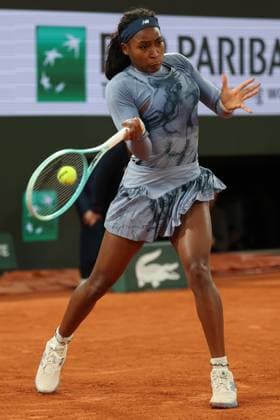 June 4, 2025, Paris, Celestynow, France: COCO GAUFF of USA during the match against Madison Keys of USA in the quarter final of the French Open 2025 at Roland Garros in Paris. Paris France - ZUMAc278 20250604_zsp_c278_008 Copyright: xMarcinxCholewinskix