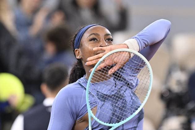 2025 Roland-Garros - Day 11 PARIS, FRANCE - JUNE 04: Coco Gauff of US celebrates after defeating Madison Keys (not seen) of US during quarter-final women s singles match on day 11 of the French Open tennis tournament on Court Philippe-Chatrier at the Roland-Garros in Paris on June 04, 2025. Burak Akbulut Anadolu Paris France. Editorial use only. Please get in touch for any other usage.  Copyright: x2025xAnadoluxBurakxAkbulutx