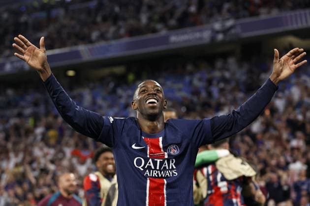 MUNCHEN - Ousmane Dembele of Paris Saint-Germain celebrates a Paris Saint-Germain goal during the UEFA Champions League final between Paris Saint-Germain and FC Internazionale Milano at the Munich Football Arena on May 31, 2025 in Munich, Germany. ANP Hollandse Hoogte MAURICE VAN STEEN UEFA Champions League Final 2025 2024 25 xVIxANPxSportx xMauricexvanxSteenxIVx 529297567 originalFilename: 529297567.jpg