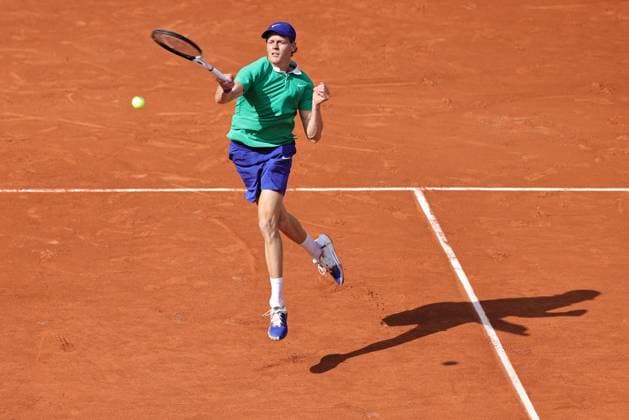 Jannik Sinner, ITA, during quarterfinal of 2025 French Open at Roland Garros, Paris, 04 06 2025