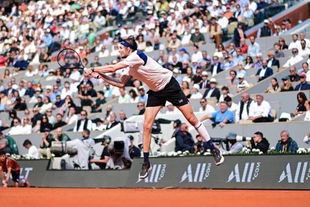 TENNIS : Roland Garros 2025 - Internationaux de France - 04 06 2025 Alexander Bublik ( Kazakhstan ) during the 2025 French Open at Roland Garros on Juin 04, 2025 in Paris, France. ( Photo Dante Badano PSNewz ) - ParisFrance  Copyright: xx