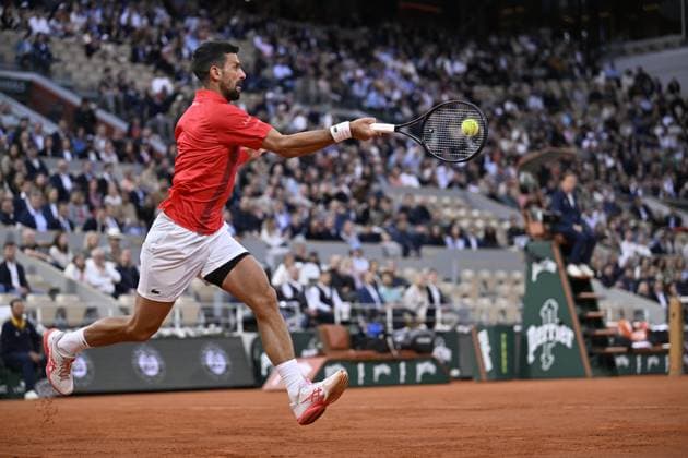 2025 Roland-Garros - Day 11 PARIS, FRANCE - JUNE 04: Novak Djokovic of Serbia plays against Alexander Zverev of Germany during the Men s Singles Quarter Final match on Day Eleven of the 2025 French Open at Roland Garros on June 04, 2025 in Paris, France. Burak Akbulut Anadolu Paris France. Editorial use only. Please get in touch for any other usage.  Copyright: x2025xAnadoluxBurakxAkbulutx