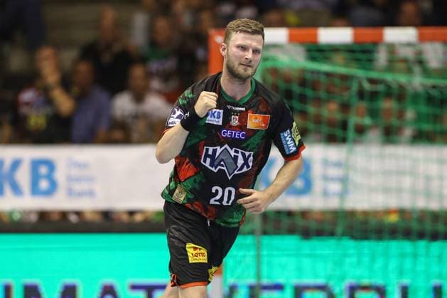 04 06 2025, xtgx, Handball, Daikin HBL, SC Magdeburg SG Flensburg Handewitt v l Philipp Weber Magdeburg, 20 Jubel, Torjubel, jubelt ueber das Tor, celebrate the goal, celebration Magdeburg