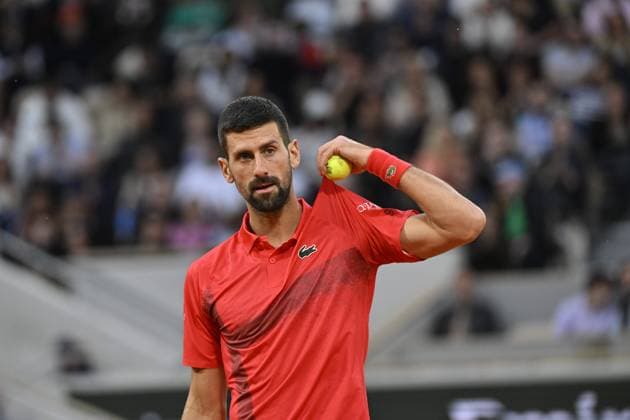 Tennis : Roland Garros 2025 - ITF - Tennis - Roland Garros 2025 - ITF - Novak Djokovic - Serbie France  Copyright: xChryslenexCaillaudx Psnewzx