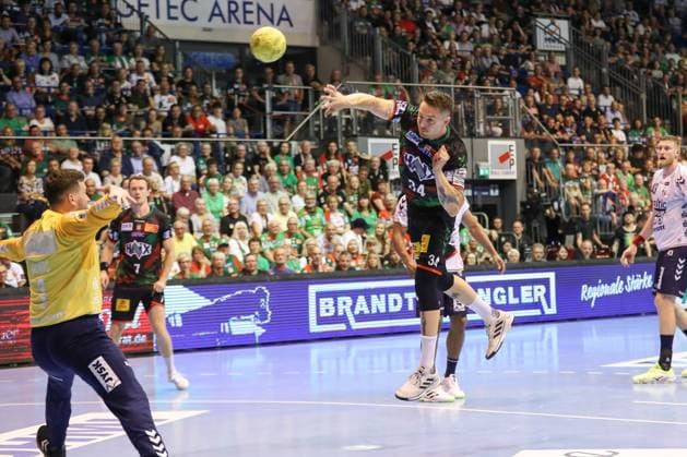 04 06 2025, xtgx, Handball, Daikin HBL, SC Magdeburg SG Flensburg Handewitt v l Michael Damgaard Magdeburg, 34 throws goal, Torschuetze, erzielt Tor, Treffer, scores the goal Magdeburg