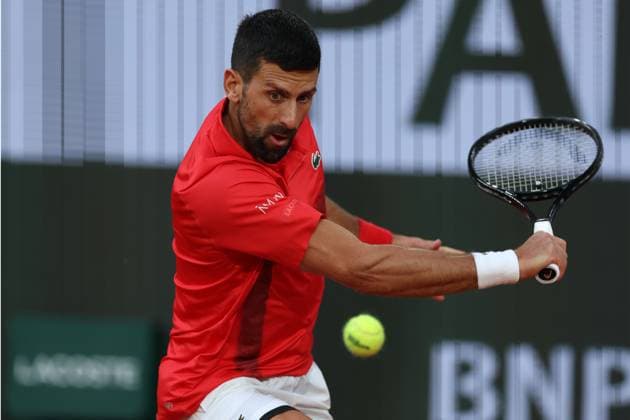 June 4, 2025, Paris, Celestynow, France: NOVAK DJOKOVIC of Serbia during the match against Alexander Zverev of Germany in the quarter final of the French Open 2025 at Roland Garros in Paris. Paris France - ZUMAc278 20250604_zsp_c278_061 Copyright: xMarcinxCholewinskix