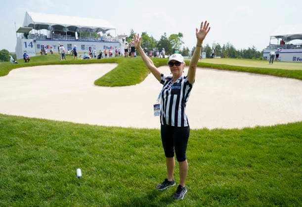 June 4, 2025, Alton, On, CANADA: A marshall on the 13th öÄurink holeöÄÃ¹ wearing a referees jersey during the RBC Canadian Open Golf Pro Am in Alton, Ont., Wednesday, June 4, 2025. 20250604 RBC CANADIAN OPEN PRO AM  - ZUMAc35_ 20250604_zaf_c35_105 Copyright: xPeterxPowerx