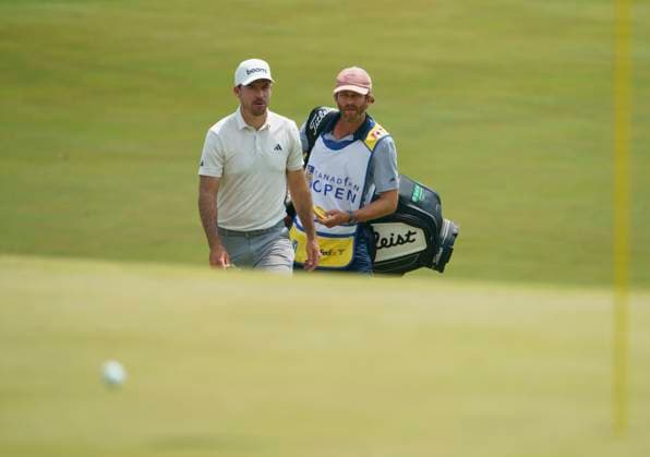 June 4, 2025, Alton, On, CANADA: Canadian Nick Taylor and caddie eye his ball as he approaches the green during the RBC Canadian Open Golf Pro Am in Alton, Ont., Wednesday, June 4, 2025. 20250604 RBC CANADIAN OPEN PRO AM  - ZUMAc35_ 20250604_zaf_c35_111 Copyright: xPeterxPowerx