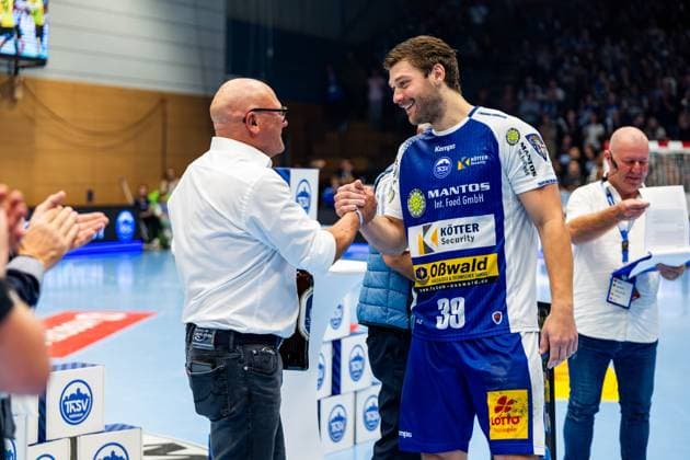 04 06 2025, GER, Handball, Men, Season 24 25, 1 Daikin Handball Bundesliga, 33 Matchday, ThSV Eisenach 1 VfL Potsdam Malte Donker ThSV Eisenach,39 99817 Eisenach Werner Assmann Halle Am Sportp Thueringen Germany