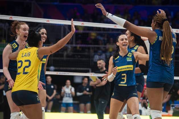 Czech Republic vs Brazil RIO DE JANEIRO, RJ - 04.06.2025: CZECH REPUBLIC VS BRAZIL - The Brazilian women& 39;s volleyball team debuts in the VNL by winning 3-0 against the Czech Republic, at Maracanazinho, in Rio de Janeiro, RJ, this Wednesday (04). (Photo: Letycia Miller Fotoarena) x2749217x  LetyciaxMiller