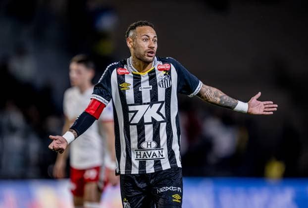 Neymar Jr from FC Santos test match RB Leipzig FC Santos 3 1 on May 28, 2025 at the training camp in Braganza, Brazil Estadio Cicero De Souza, Braganza Brazil RB Leipzig FC Santos 3 1