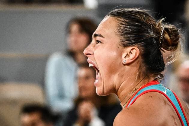 June 5, 2025, Paris, France, France: Aryna SABALENKA of Belarus celebrates his point during the twelfth day of Roland-Garros 2025, French Open 2025, Grand Slam tennis tournament at Roland-Garros Stadium on June 05, 2025 in Paris, France. Paris France - ZUMAm308 20250605_zsp_m308_007 Copyright: xMatthieuxMirvillex