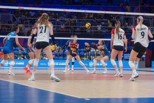 Germany vs Italy RIO DE JANEIRO, RJ - 05.06.2025: GERMANY VS ITALY - Italy& 39;s women& 39;s volleyball team wins in a tie break against Germany on the second day of the VNL, at Maracanazinho in Rio de Janeiro, RJ, this Thursday (05). (Photo: Letycia Miller Fotoarena) x2749675x  LetyciaxMiller