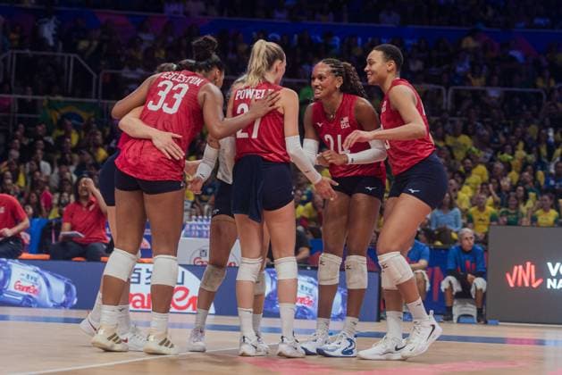 Brazil x United States RIO DE JANEIRO, RJ - 05.06.2025: BRAZIL X UNITED STATES - Brazil beats the United States 3-0 on the second day of VNL, at Maracanazinho in Rio de Janeiro, RJ, this Thursday (05). (Photo: Letycia Miller Fotoarena) x2749724x  LetyciaxMiller