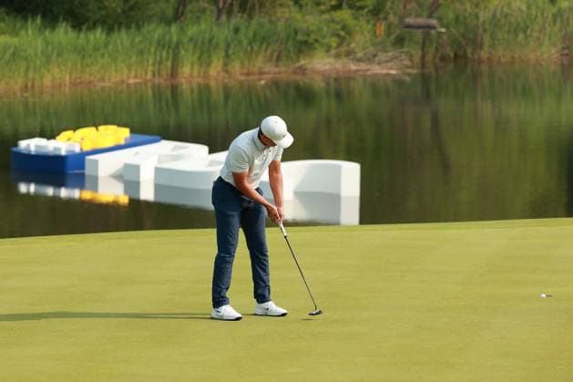 RBC Canadian Open CALEDON, ONTARIO-JUNE 6 Cameron Champ of the United States plays his putt on the 18th green during the second round of the RBC Canadian Open at TPC Toronto at Osprey Valley in Caledon, Ontario, Canada on Friday, June 6, 2025. Caledon Ontario United States  Copyright: xJorgexLemusx originalFilename:lemus-rbccanad250606_npYRy.jpg