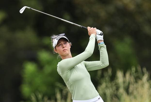 LPGA, Golf Damen 2025: ShopRite LPGA Classic Presented By Acer JUN 06 June 06, 2025: Nelly Korda watches her tee shot during the ShopRite LPGA Classic Presented by Acer in Galloway, NJ. Mike Langish CSM (Credit Image: Ã‚Â Mike Langish Cal Media) (Credit Image: Ã‚Â Mike Langish Cal Sport Media) (Credit Image: Â Mike Langish Cal Sport Media) Galloway New Jersey United States of America EDITORIAL USE ONLY Copyright: xx ZUMA-20250606_zma_c04_010.jpg MikexLangishx csmphotothree390155
